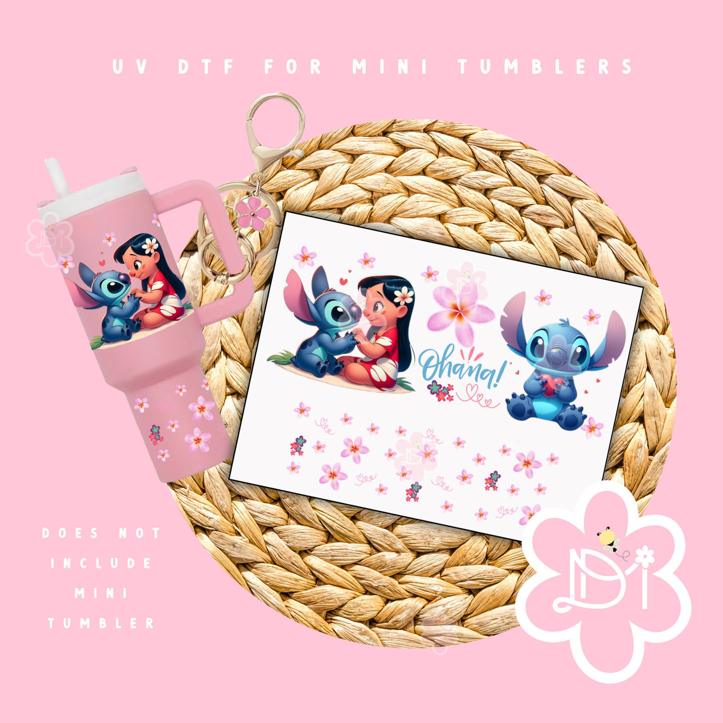 OHANA mini tumbler UV DTF