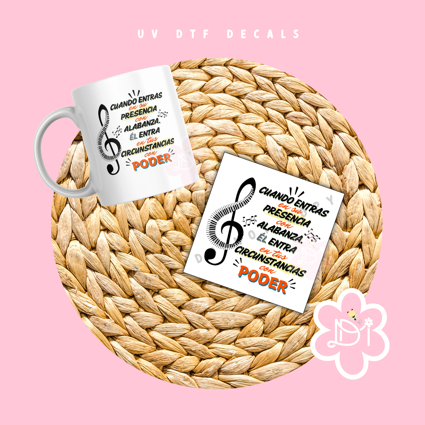 Cuando entras en su presencia con alabanza UV DTF Decal