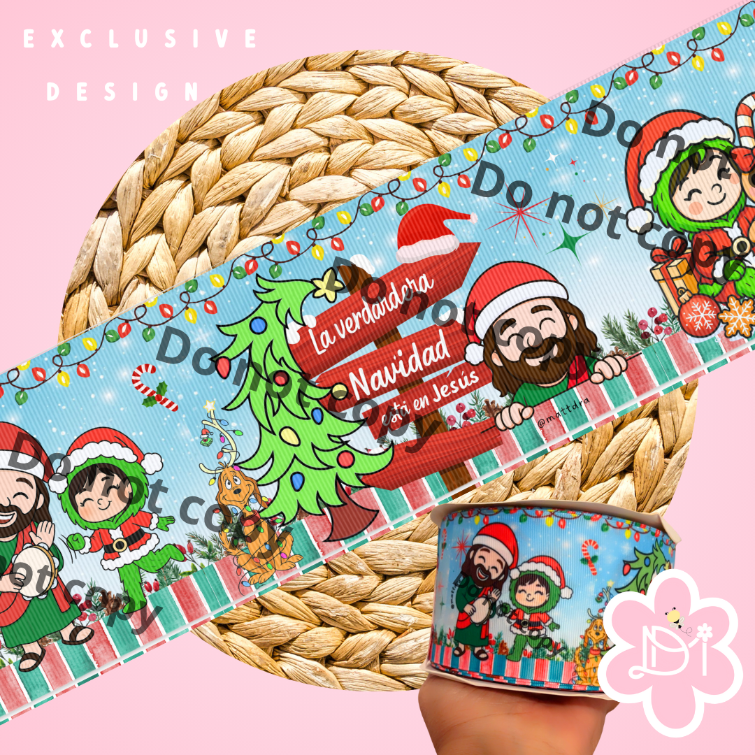 La verdadera navidad está en Jesús - 3" Ribbon Exclusive Design