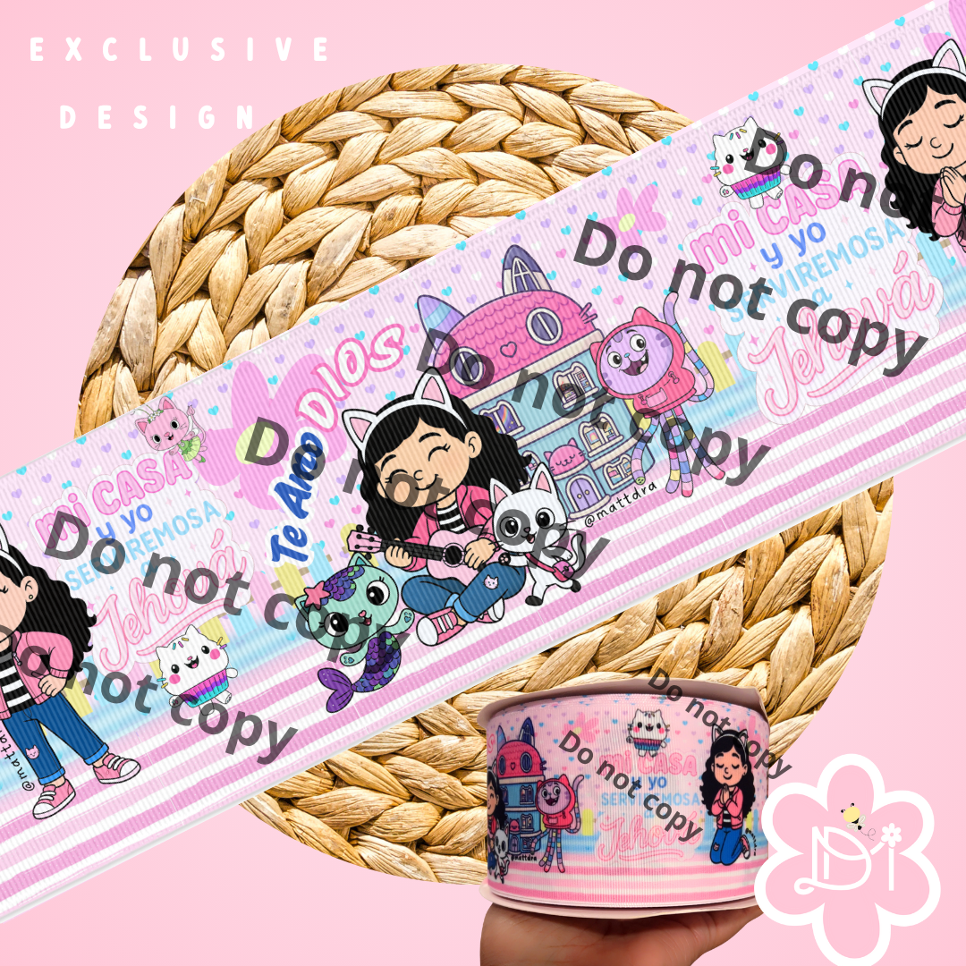 Mi casa y yo Serviremos a Jehová - 3" Ribbon - Exclusive Design