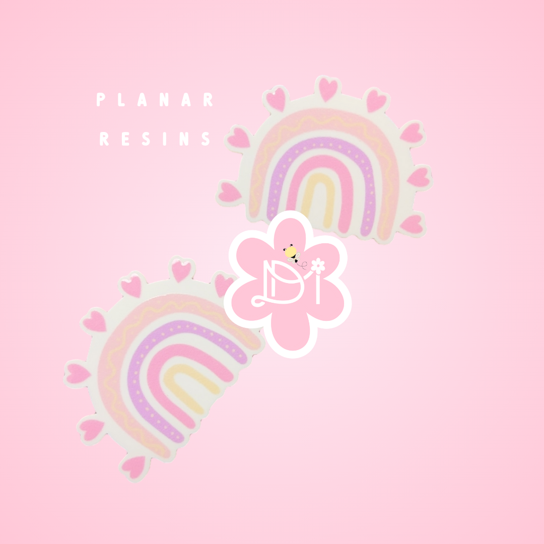 Rainbow Hearts Planar Resins (2pcs)