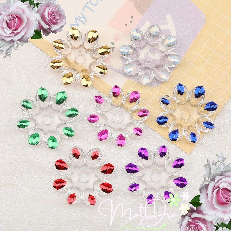 Cuentas Acrilicas Flores 35mm