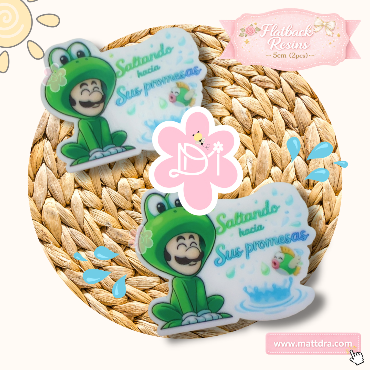 Flatback Resins “Saltando hacia Sus Promesas” | Set de 2 Piezas