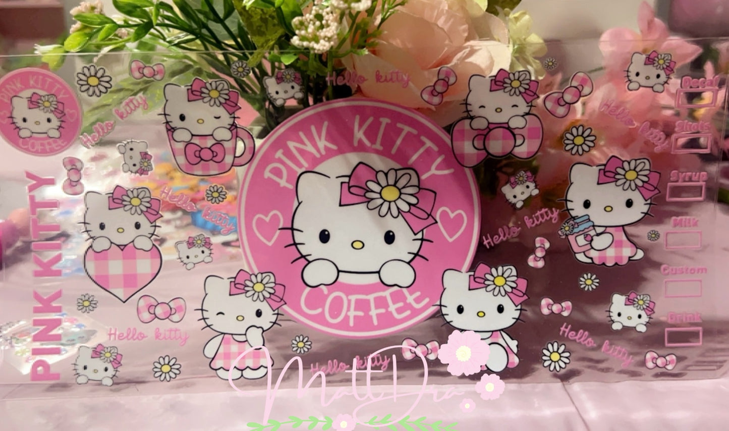 UV Dtf Kitty Pink Cup Wraps