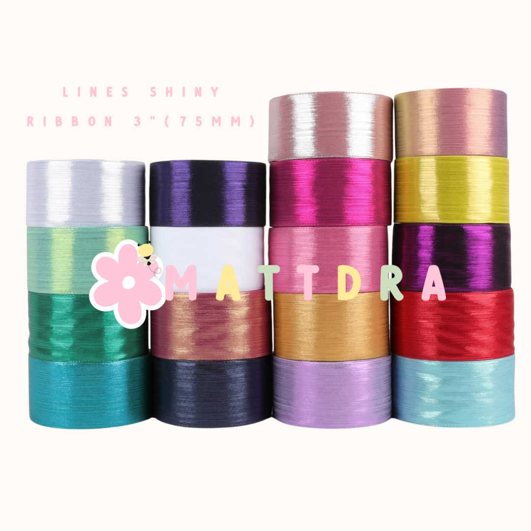 Lines Shiny Ribbon 3" (75mm)