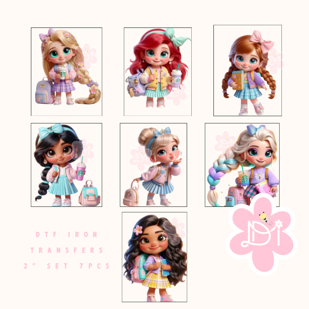 Dtf Iron Transfers 2” Princesas