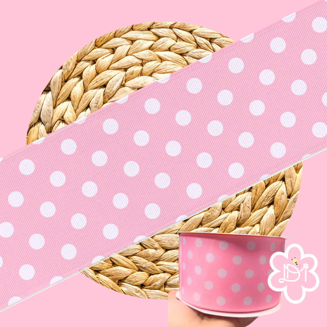 Polka dots Pink 3” Ribbon