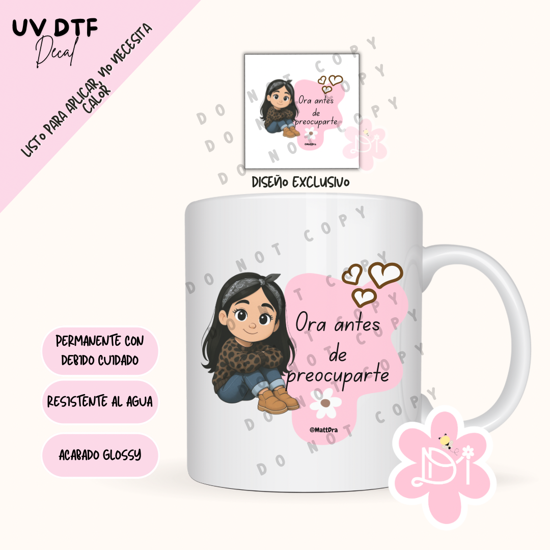 UV DTF Decal – Muñequita con Mensaje de Oración