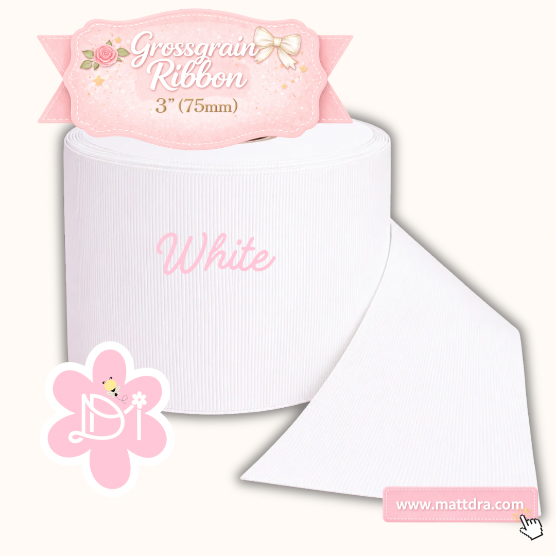 Grossgrain Ribbon 3” White