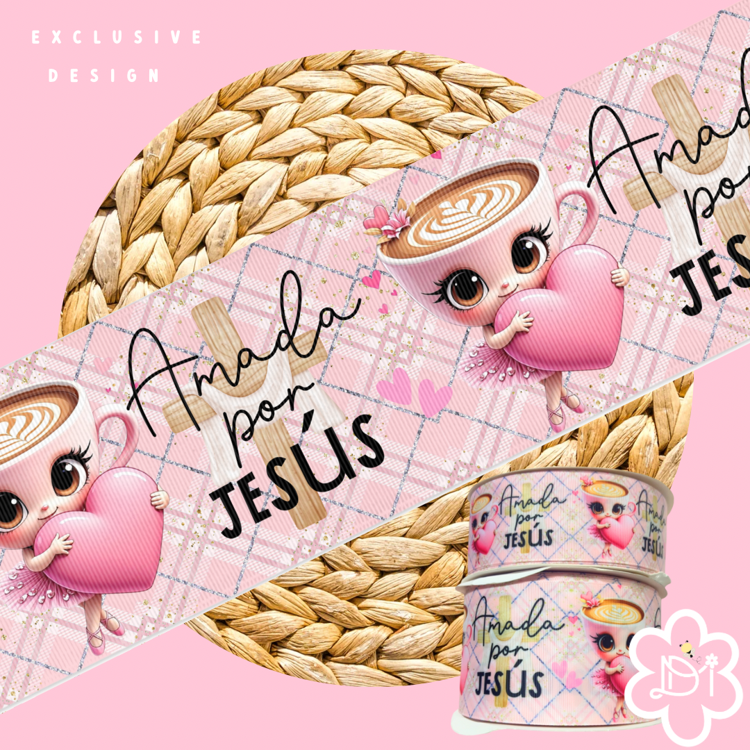Amada por Jesús 3” and 2” Ribbon