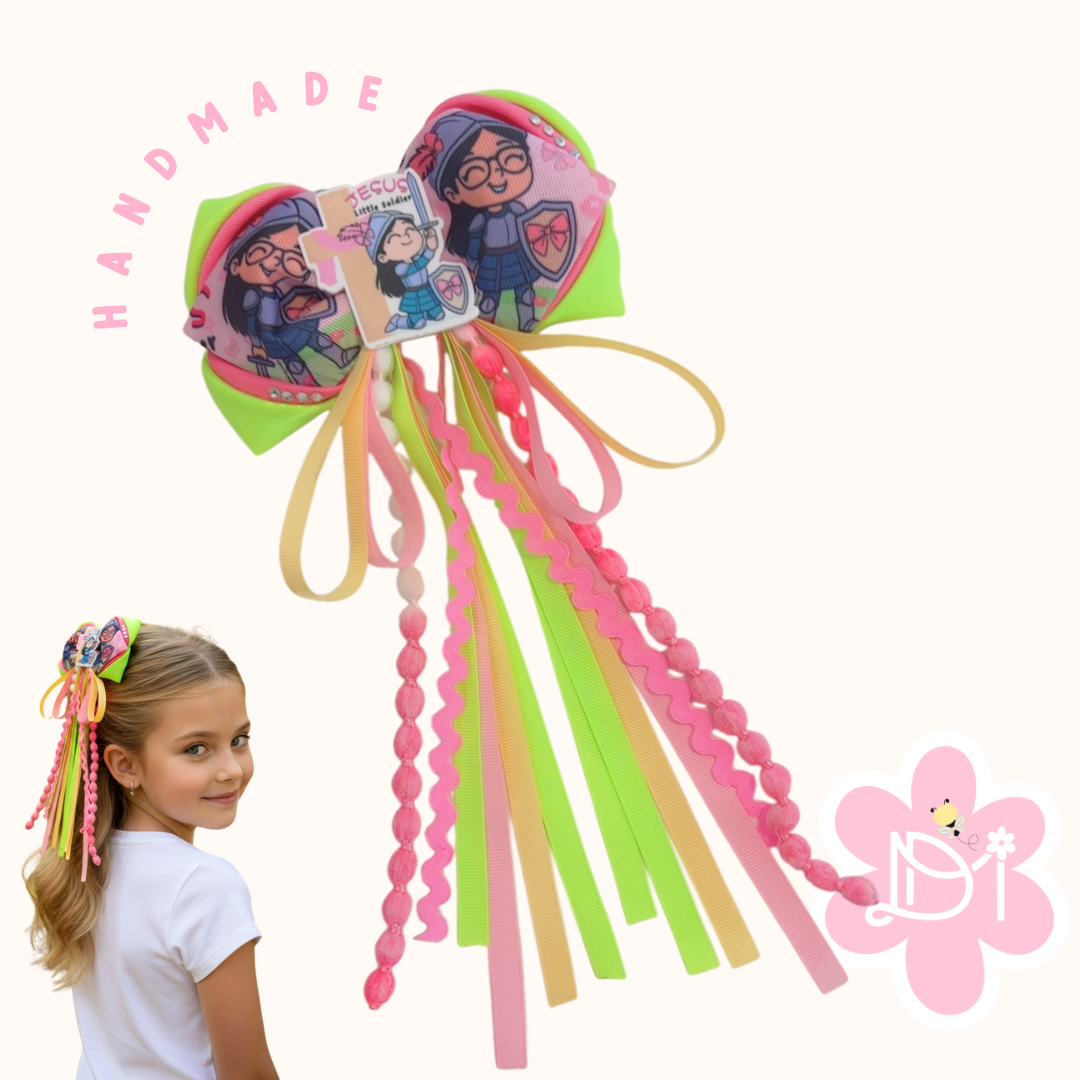 Handmade - Lazo (moño) - Jesús Little Soldier - mensaje cristiano