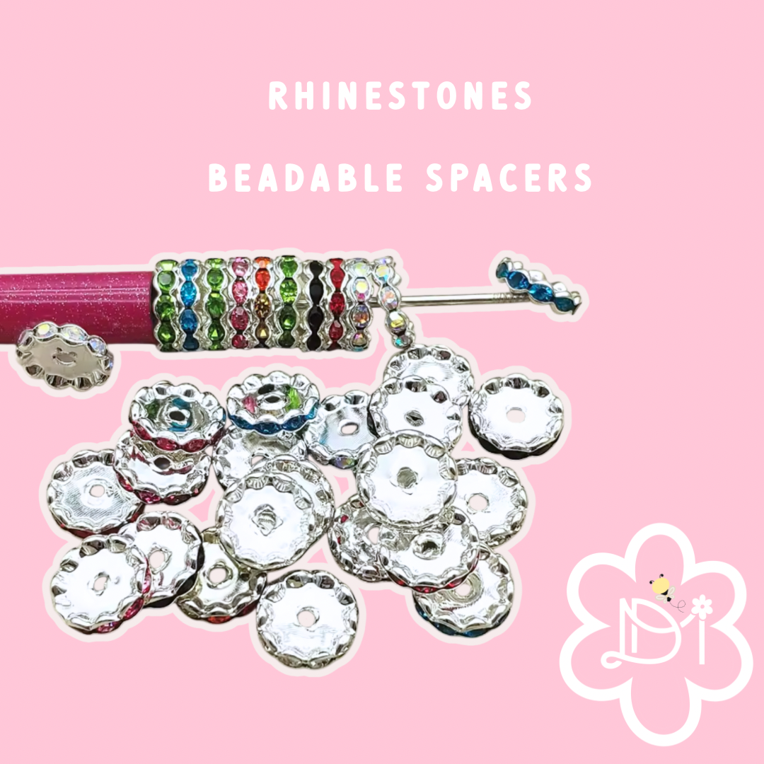 Rhinestones spacers beads 10pcs