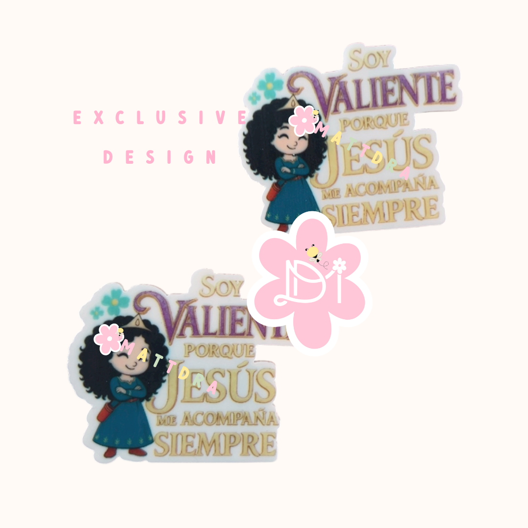 Soy Valiente porque Jesus me acompaña - Planar Resins 2pcs - Exclusive Design