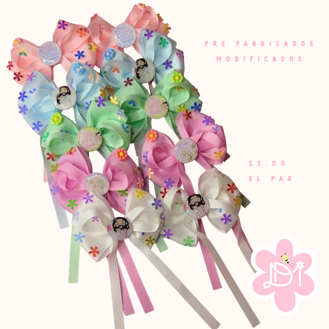 Lazitos decorados con centros personalizados de diseños cristianos 🎀 Pre fabricados