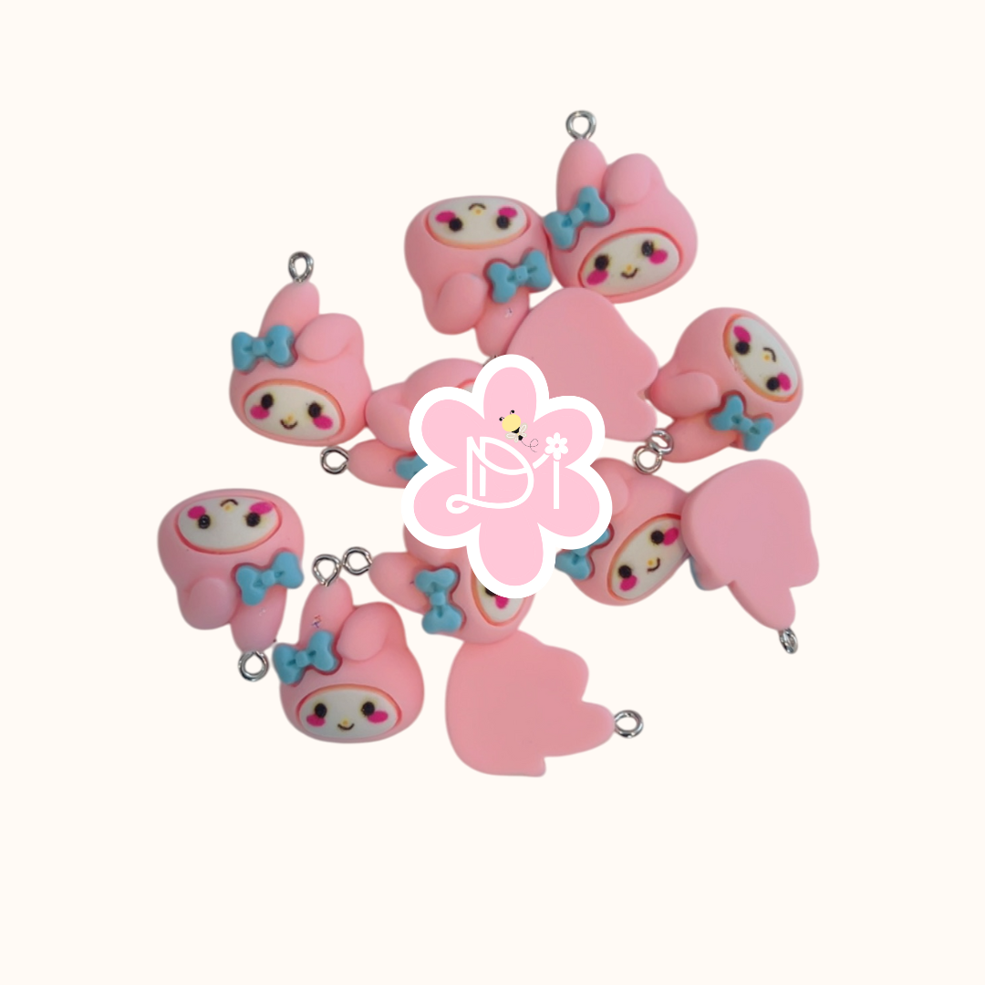 Conejita Rosa melod - Diy Pendants 3pcs