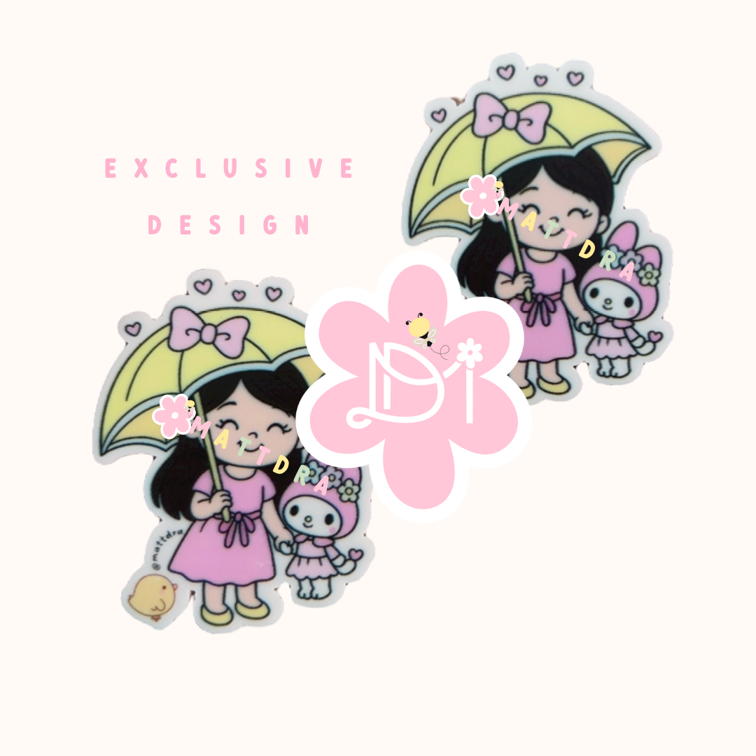 Con Dios todo es Posible (niña con sombrilla)- Planar Resins 2pcs - Exclusive Design
