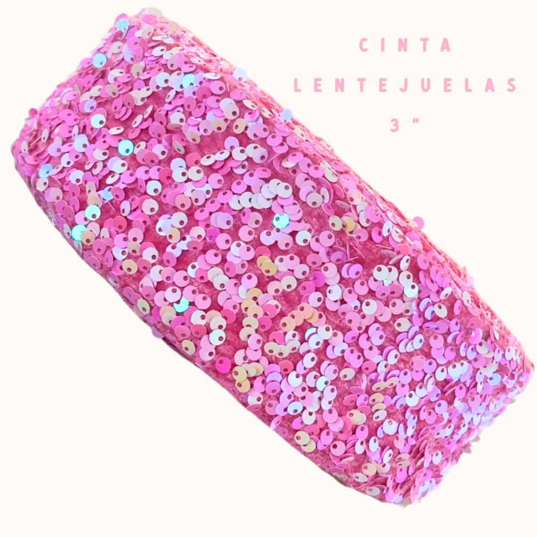 Cinta Lentejuela Gruesa dos tonos Rosa