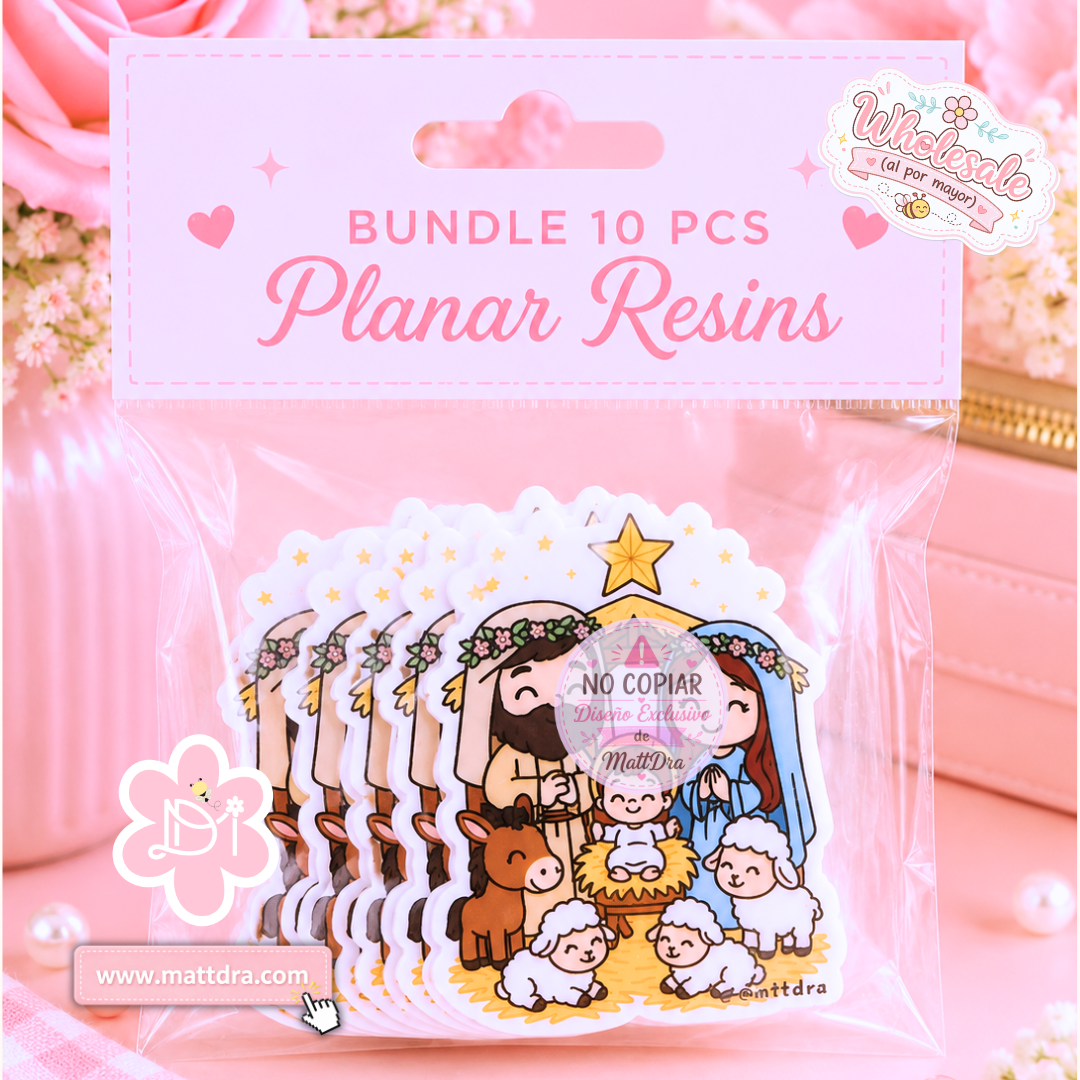 Christmas Nativity Scene Planar Resin Flatback Embellishments – 10 PCS Bundle