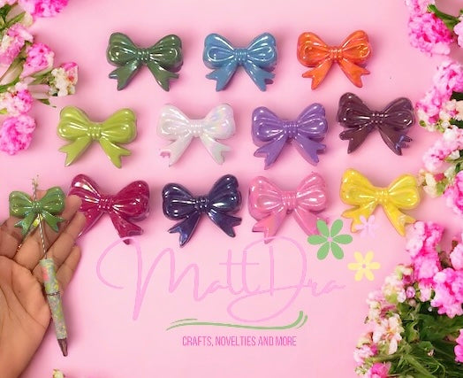 Acrilyc bows beads (6 pcs mix)