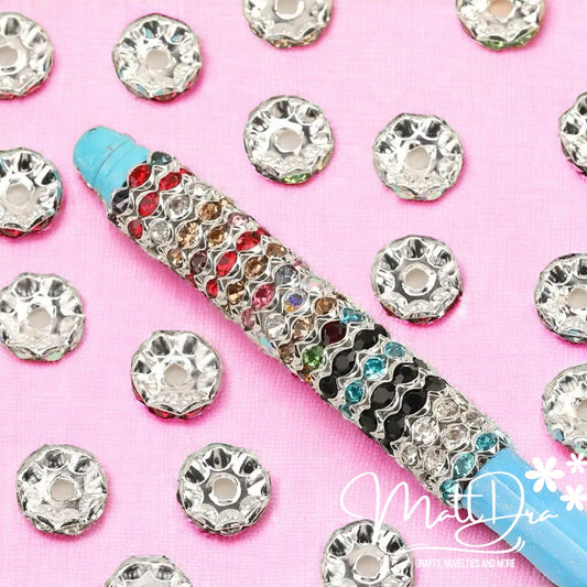 Spacers rhinestones 12mm (20 pcs mix)