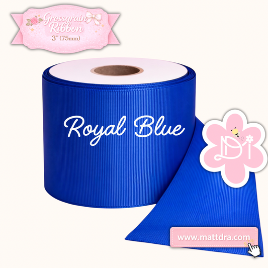 Grossgrain Ribbon 3” (75mm) - Royal Blue