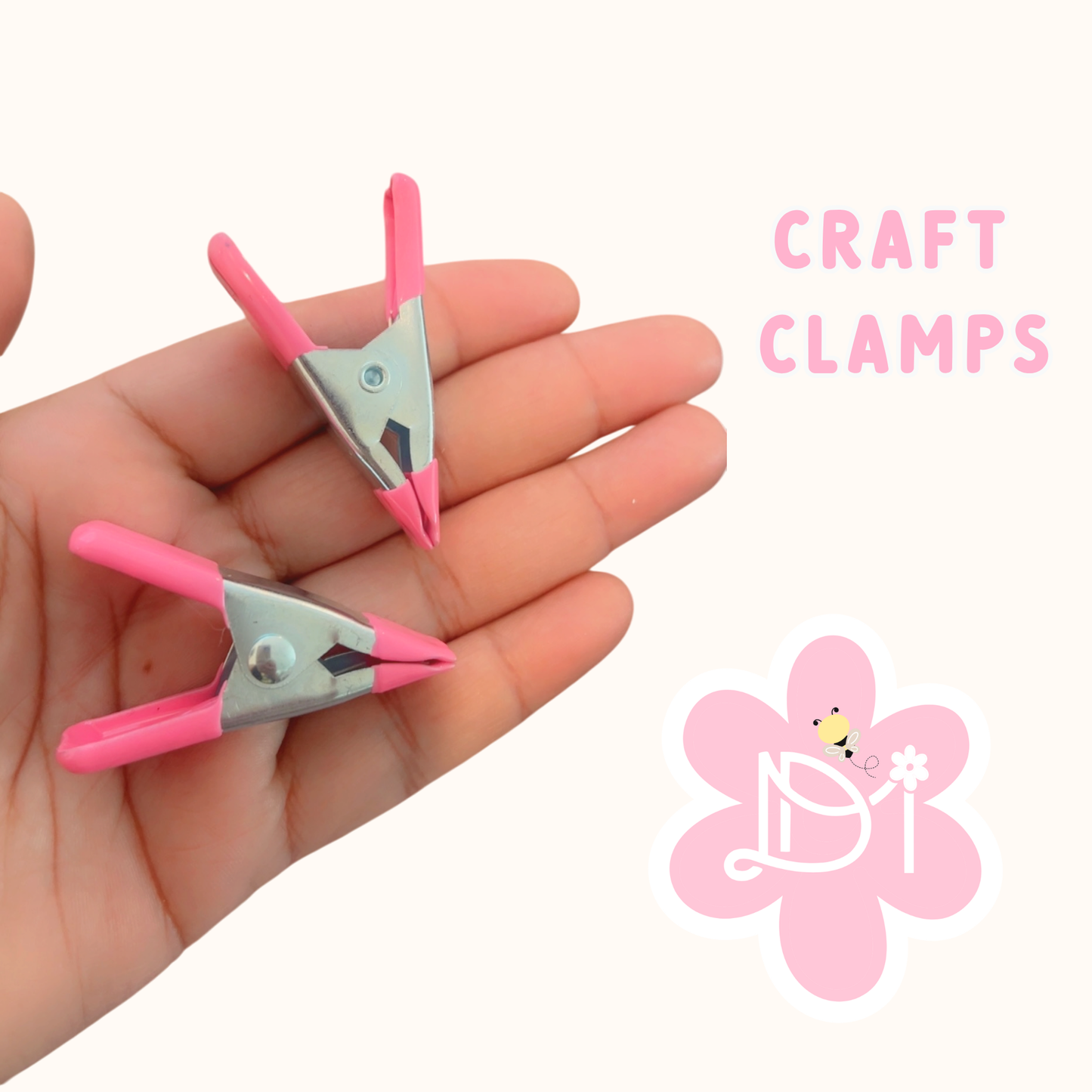 Mini Craft Clamps Rosados para Manualidades set 2pcs | Pinzas de Sujeción para Lazos y Crafts