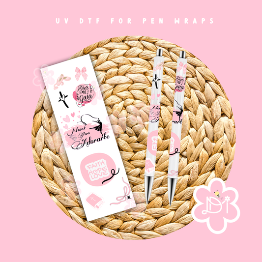 Nací para adorarte UV DTF pen wrap