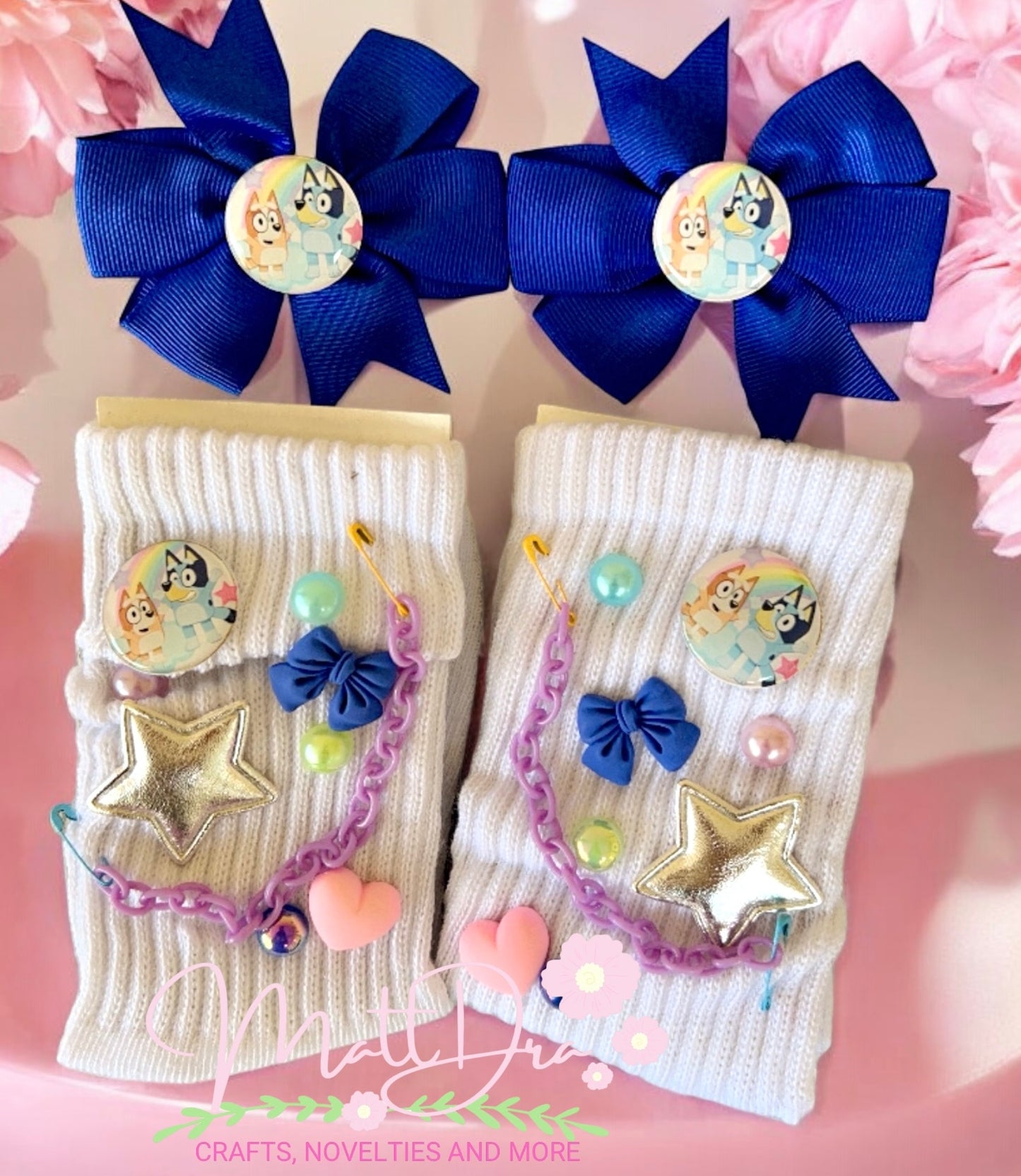 Finished Crazy Socks / Hairbows Set