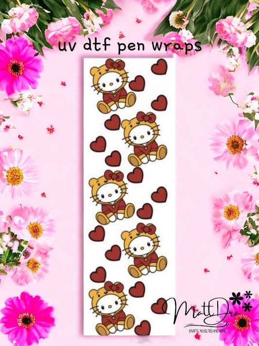 Pen Wraps uv dtf kitty pooh