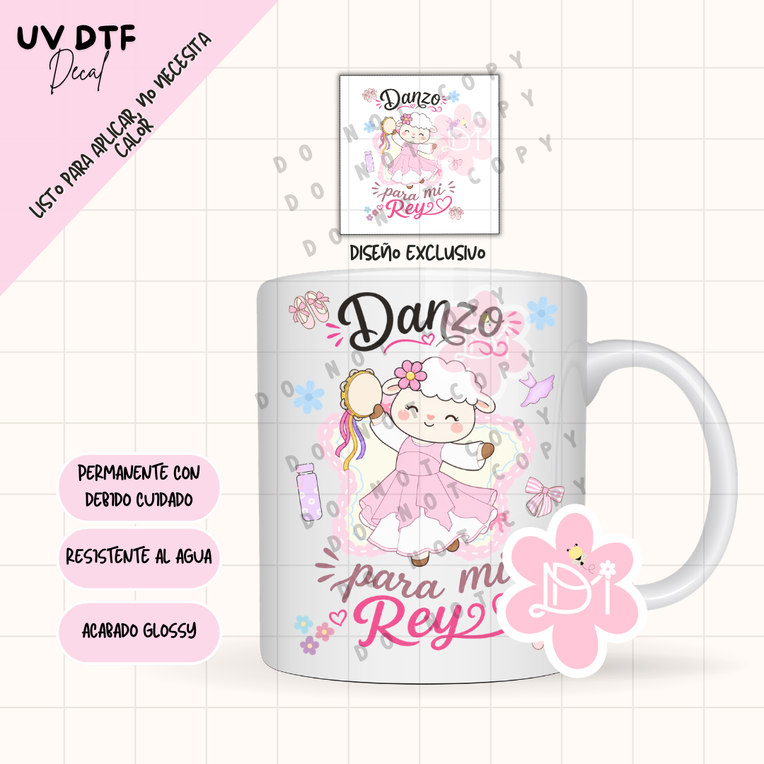 UV DTF Decal Cristiano “Danzo Para Mi Rey” – Diseño Exclusivo Waterproof
