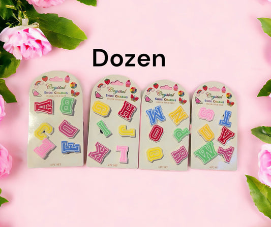 Dozen shoe charms letters (12 pcs mix)