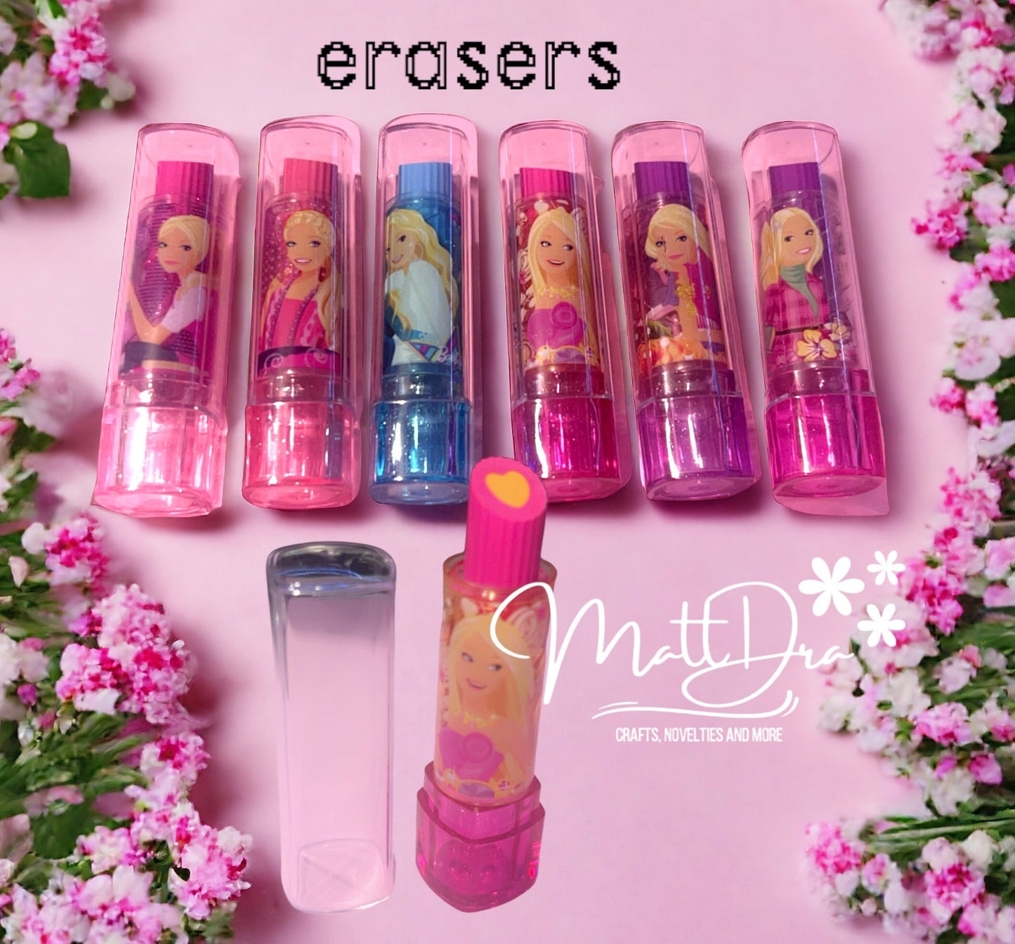 Erasers lipstick shape