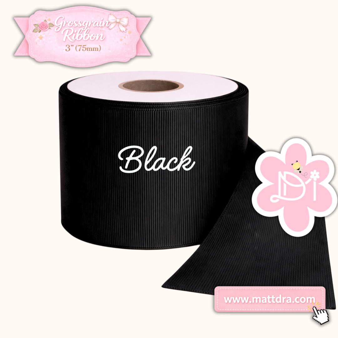 Grossgrain Ribbon 3” (75mm) - Black