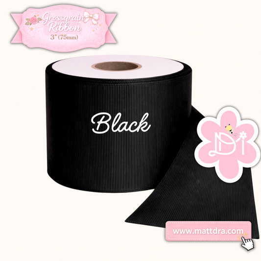 Grossgrain Ribbon 3” (75mm) - Black