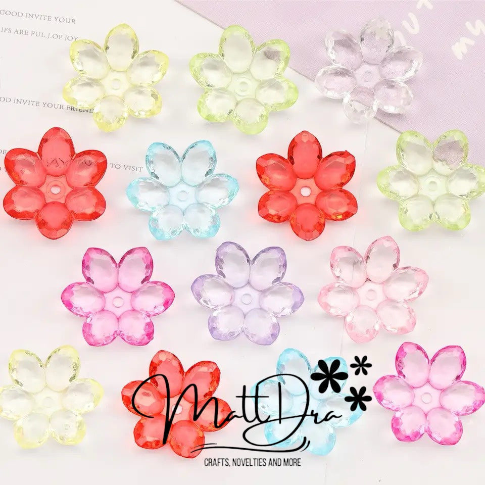 Lotus Flower Beads (small 21mm) 5pcs mix