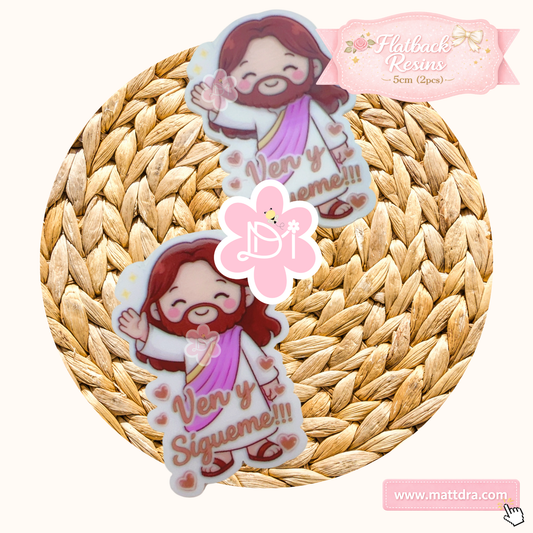 Flatback Resins Jesús “Ven y Sígueme” | Set de 2 Piezas