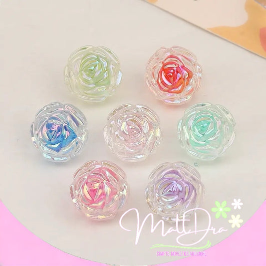 Flowers Acrylic beads 16mm (9 pcs mix)