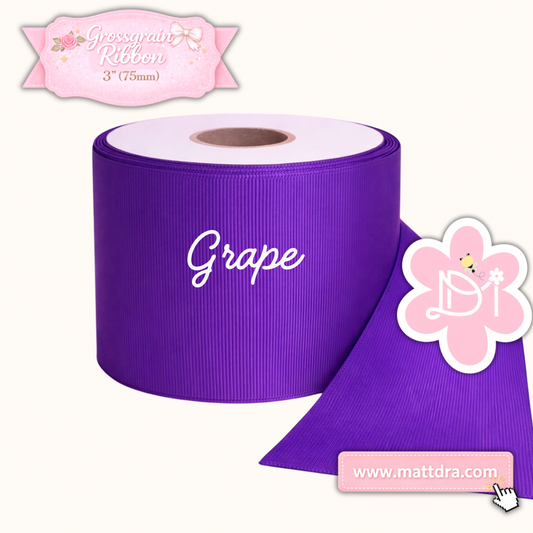 Gossgrain Ribbon 3” (75mm) Grape