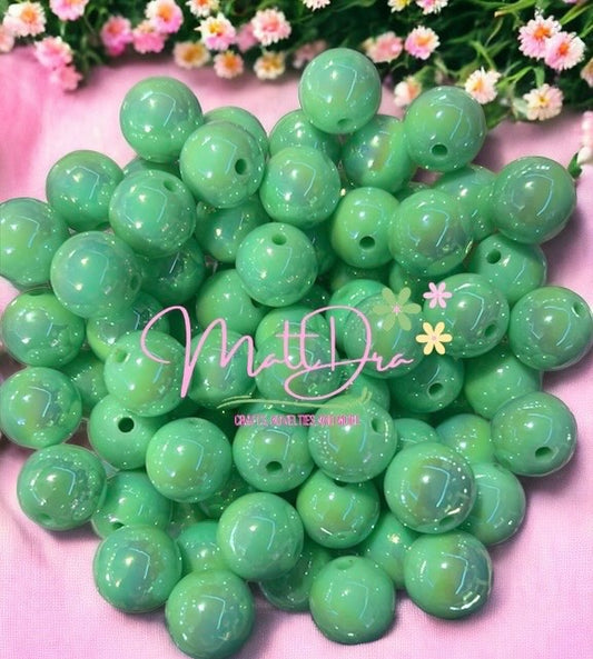 Acrylic beads 16mm green (5 pcs)