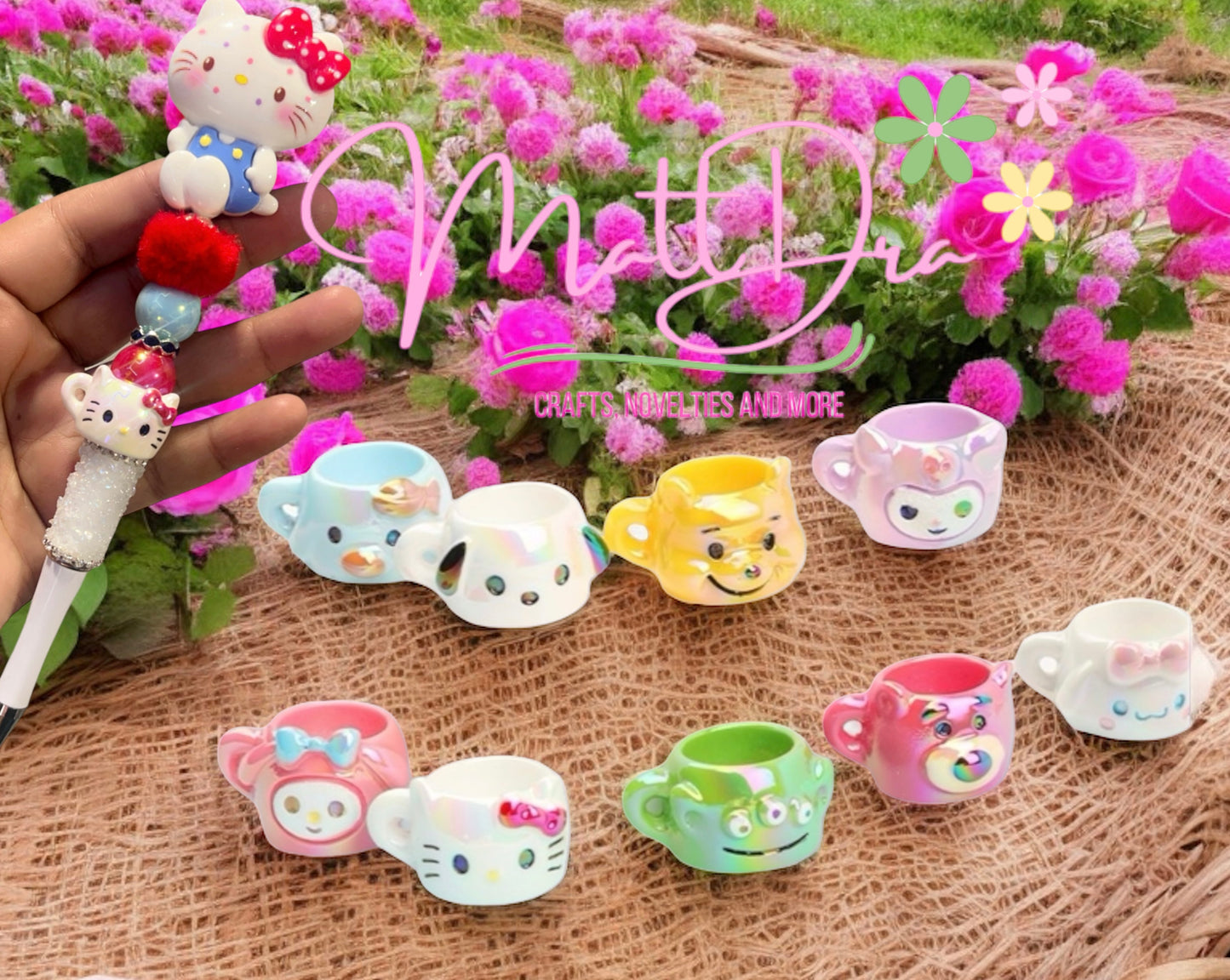 Cups Beads Characters (6 pcs mix)