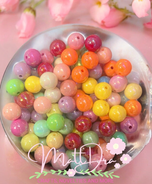 16mm Acrylic beads 25pcs mix