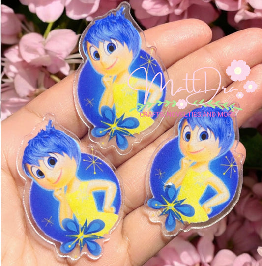 Acrylic clear flat resins emotions (3 pcs)