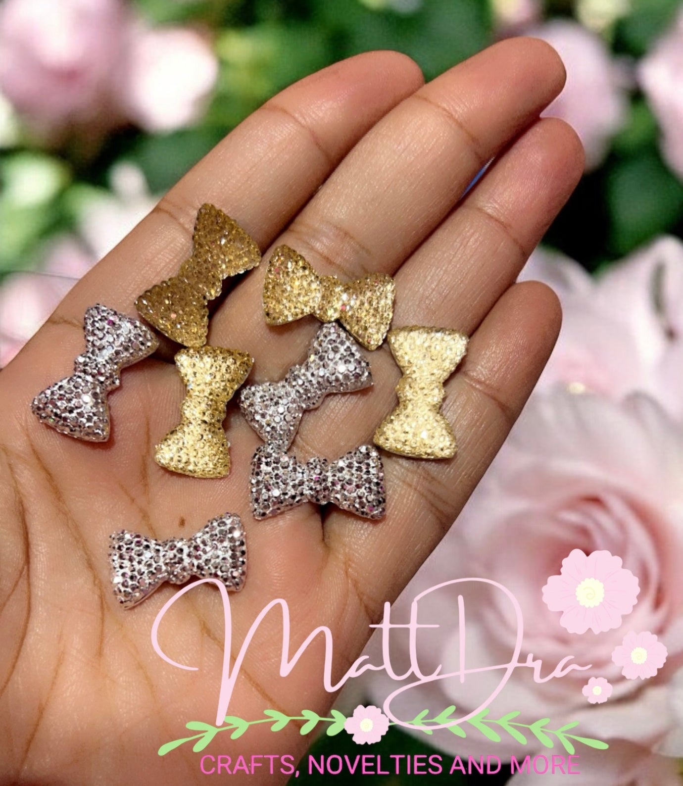 Glitter Bows acrylics (3pcs)