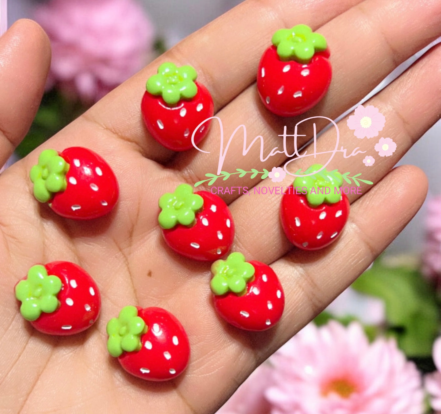 Acrylic Resins strawberry (3 pcs)