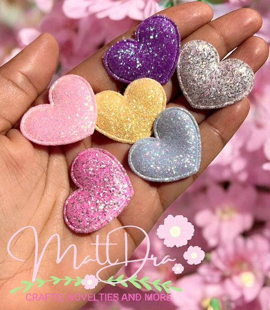 Glitter Hearts (4 pcs)