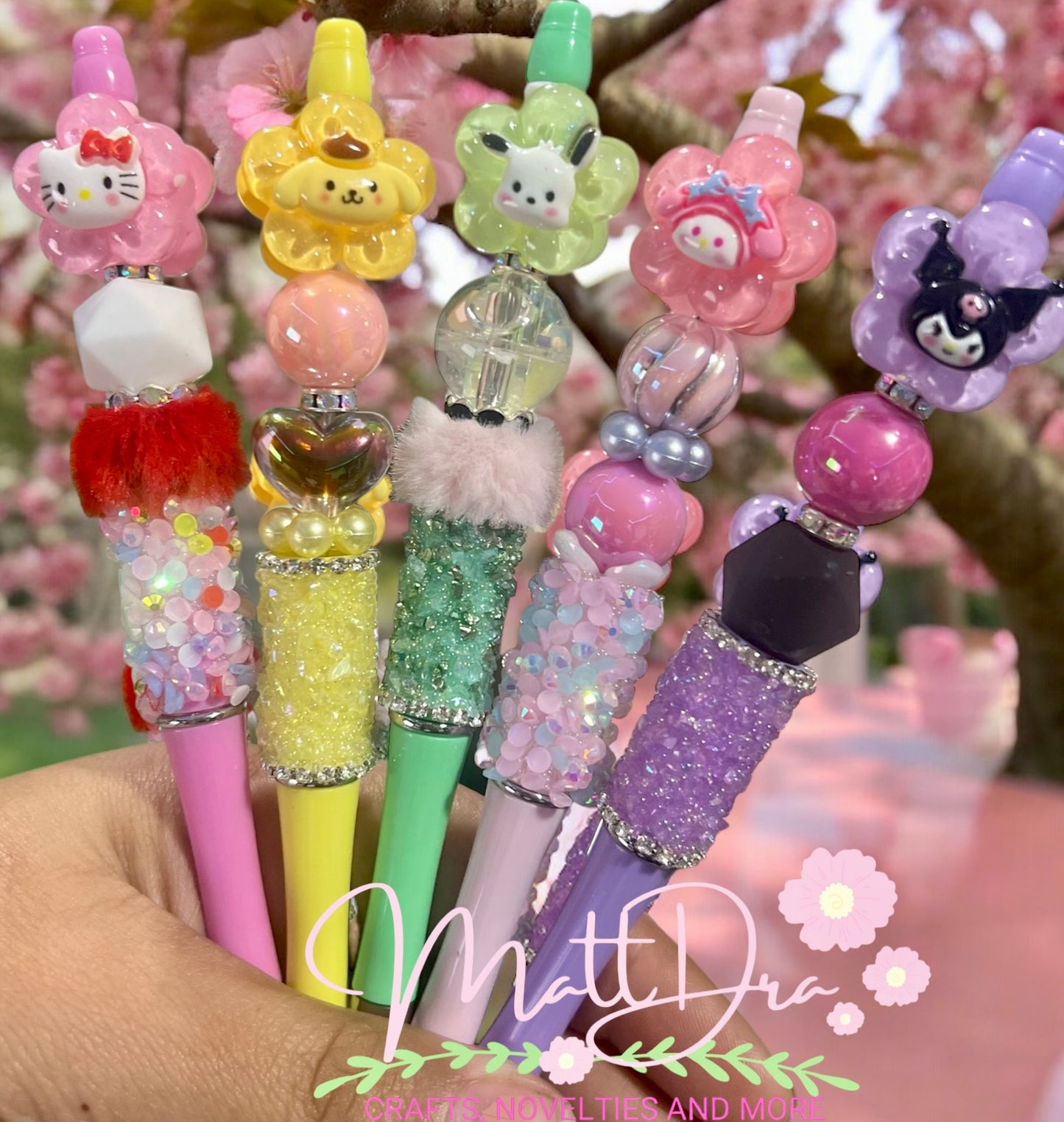 Finished beadable pens sanrio flowers