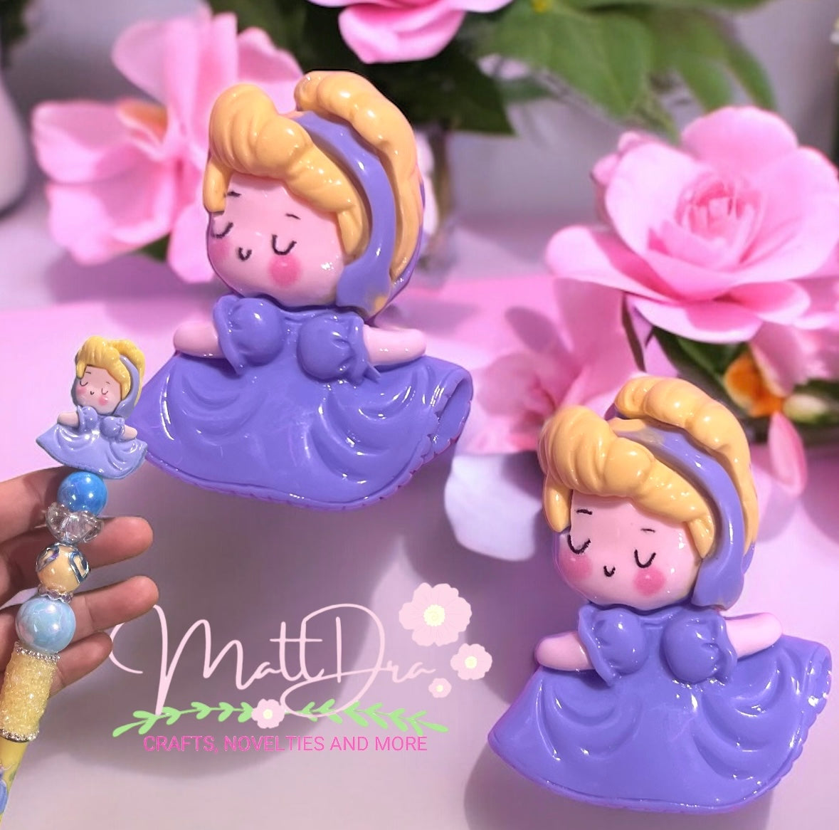 3D Resins blue princess (no hole)