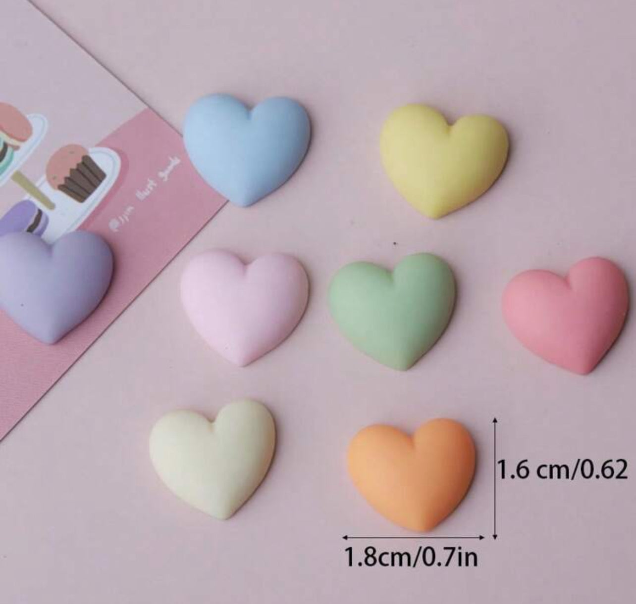 Hearts Resins (6 pcs mix)