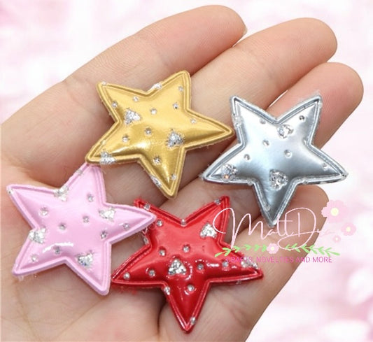 Synthetic leather stars (6 pcs)