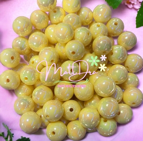 Acrylic beads 16mm yellow (5pcs)